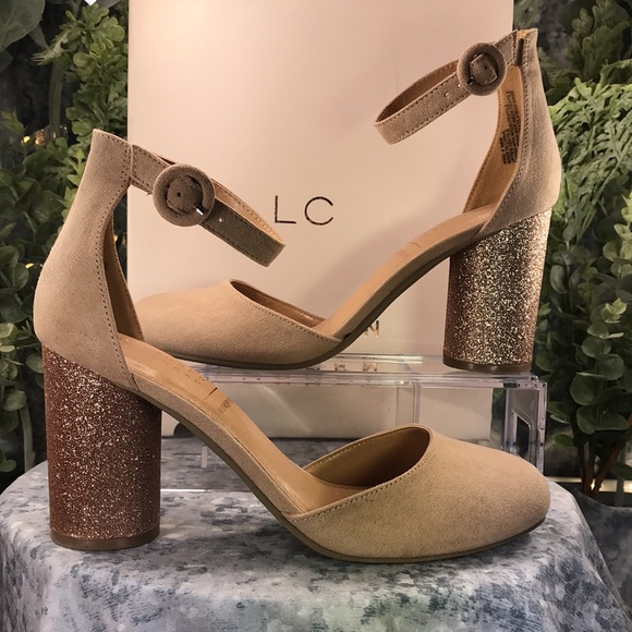 LC Lauren Conrad Hydrangea Gold 3.5” Glitter Heels Women’s Sizes 8M 9M ✨NIB✨ - Picture 5 of 14